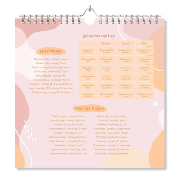 Fyllbooks Weekkalender 2023 Pastel Beginpagina