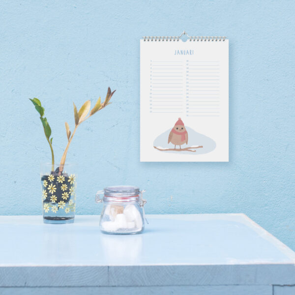 Fyllbooks Verjaardagskalender A4 Birds