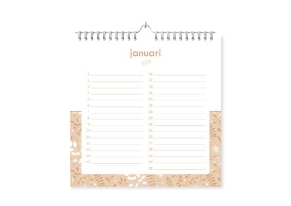 Fyllbooks Verjaardagskalender Planten Januari