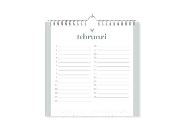 Fyllbooks Verjaardagskalender Terracotta Februari