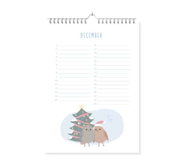 Fyllbooks Verjaardagskalender Vogels Dec