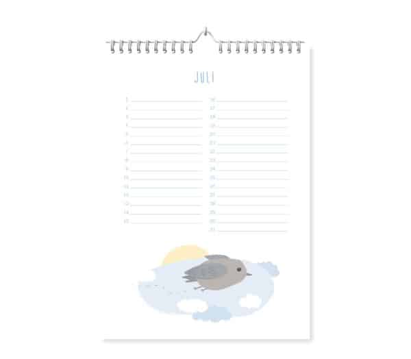 Fyllbooks Verjaardagskalender Vogels Jul