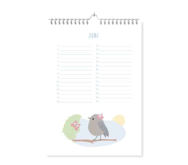 Fyllbooks Verjaardagskalender Vogels Jun