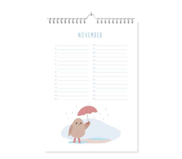 Fyllbooks Verjaardagskalender Vogels Nov
