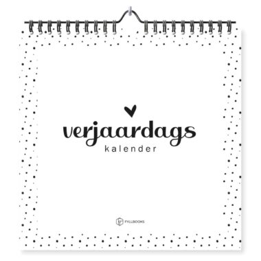 Fyllbooks Verjaardagskalender Zwartwit Voorkant