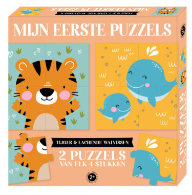 Vp 9789464083477 Myfirstpuzzle Tiger & Smiling Whales Nl