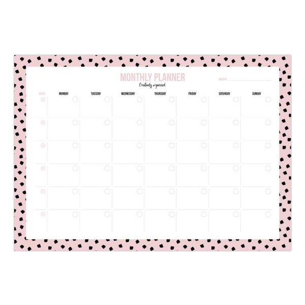 Studio Stationery Monthly planner A3 - Dots Pink