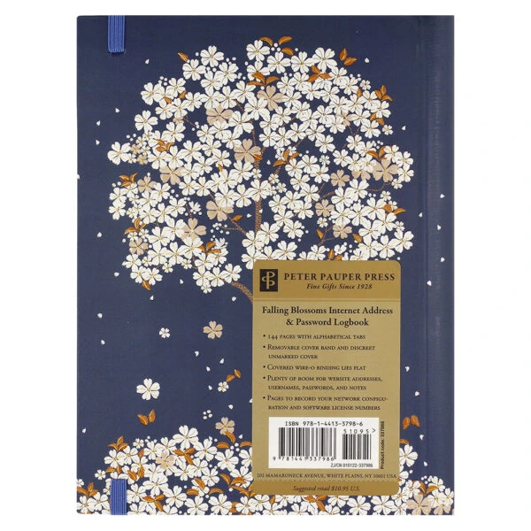 Peter Pauper Internet address & password logbook A5 - Falling Blossoms - Afbeelding 4