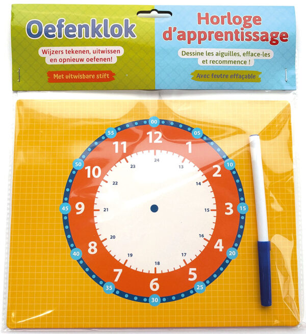 Oefenklok met uitwisbare stift
