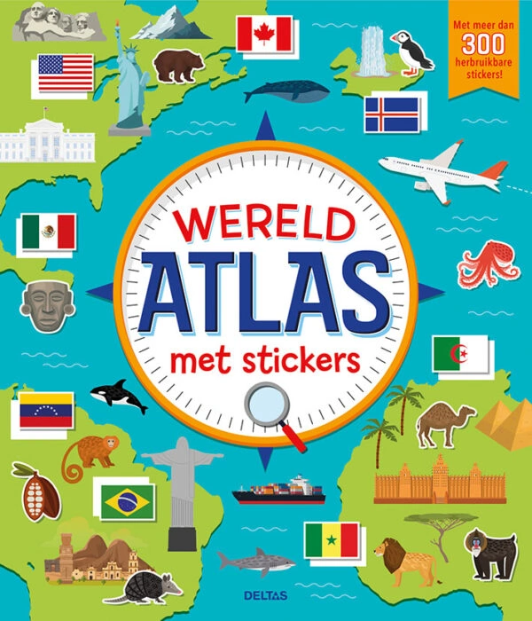 Wereld atlas met stickers