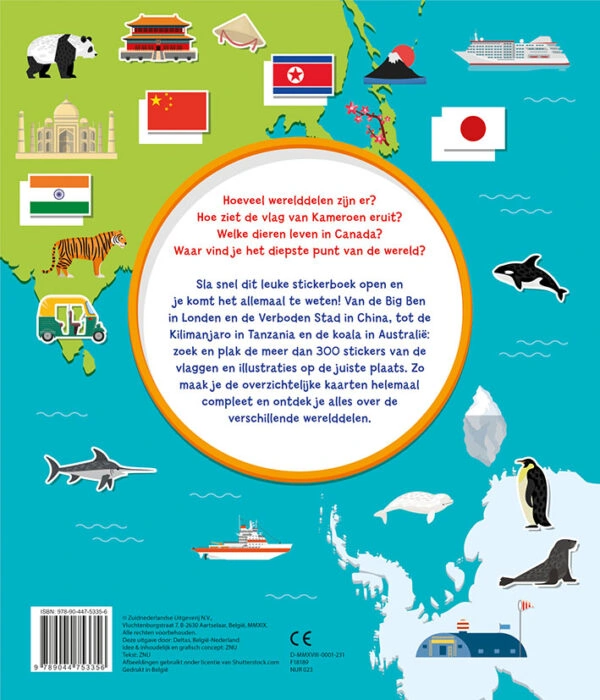 Wereld atlas met stickers - Afbeelding 3