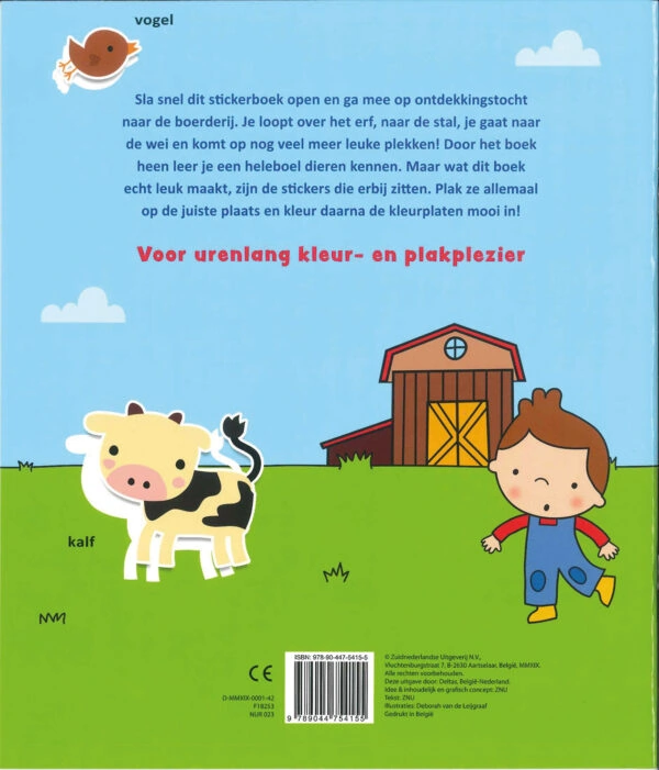 Kleur-en stickerboek met woordjes - Op de boerderij (3-5 j.) - Afbeelding 3