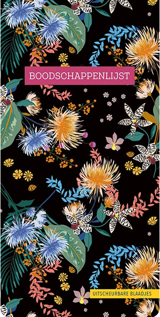 Boodschappenlijst - Floral Black