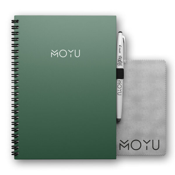 MOYU Uitwisbaar Notitieboek A5 – Go Green – Inclusief MOYU pen, doekje en penloop