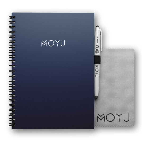 MOYU Uitwisbaar Notitieboek A5 Premium – New Navy – Inclusief MOYU pen, doekje en penloop