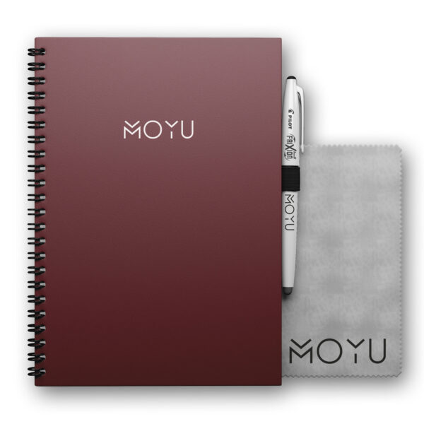 MOYU Uitwisbaar Notitieboek A5 Premium – Ruby Rose – Inclusief MOYU pen, doekje en penloop