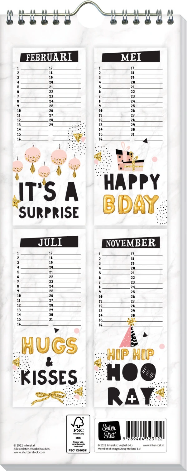 Verjaardagskalender - Hip Hip Hooray - Afbeelding 2