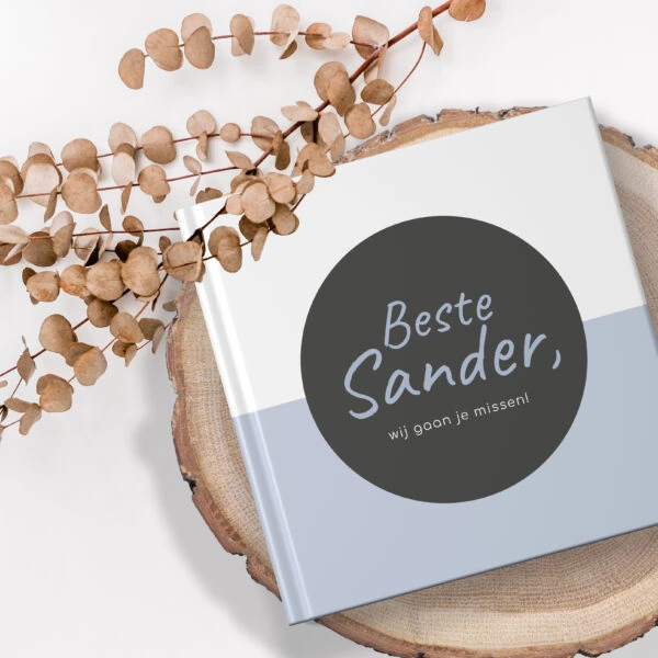 Afscheidsboek Collega Black Circle Blue