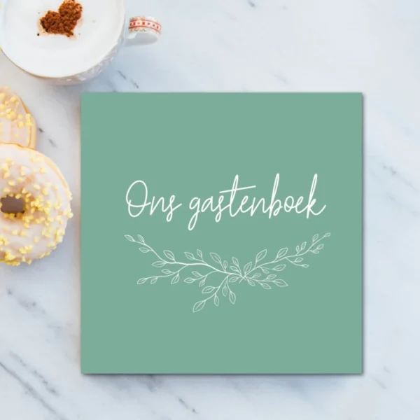 Bonjour to you - Gastenboek Bruiloft - Sage Green XL - 100 gasten