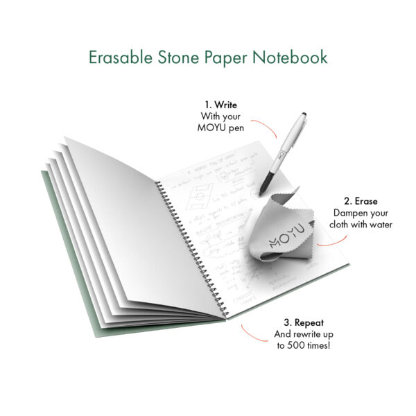 MOYU Uitwisbare Agenda – Lovely Leaf - Inclusief MOYU pen, doekje en penloop - Afbeelding 5