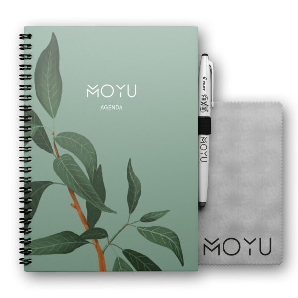 MOYU Uitwisbare Agenda – Lovely Leaf - Inclusief MOYU pen, doekje en penloop
