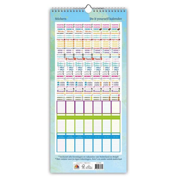Do It Yourself Familiekalender met stickers (5 personen) 2024 - Afbeelding 3