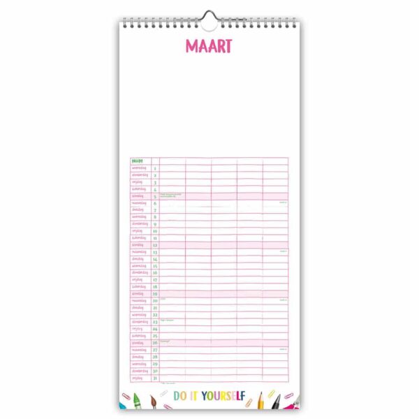 Do It Yourself Familiekalender met stickers (5 personen) 2024 - Afbeelding 2