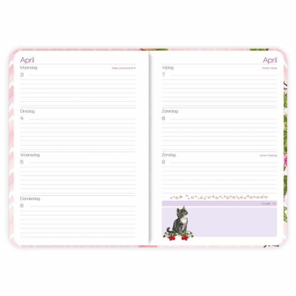 Franciens Katten Weekagenda 2023 - Zwart Wit - Afbeelding 2