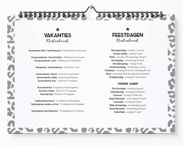 Fyllbooks Familieplanner 2023 - A4 - Zwart-wit - Afbeelding 4
