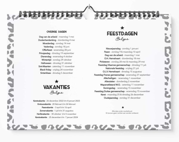 Fyllbooks Familieplanner 2023 - A4 - Zwart-wit - Afbeelding 5