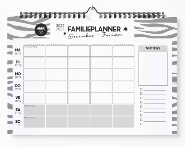 Fyllbooks Familieplanner 2023 - A4 - Zwart-wit - Afbeelding 6
