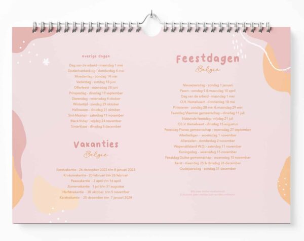 Fyllbooks Maandkalender 2023 - A4 - Pastel - Afbeelding 6