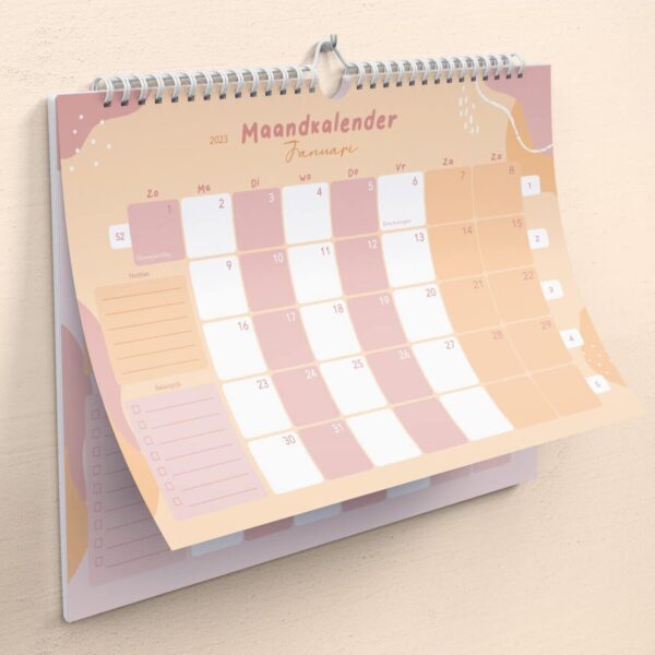 Fyllbooks Maandkalender 2023 - A4 - Pastel - Afbeelding 4
