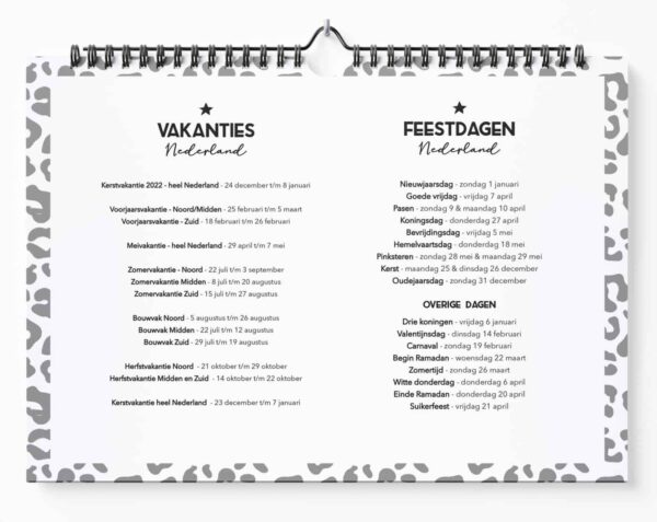 Fyllbooks Maandkalender 2023 - A4 - Zwart-wit - Afbeelding 4