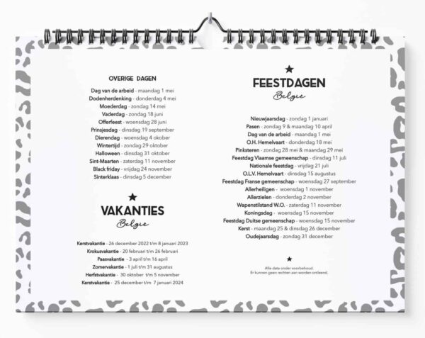 Fyllbooks Maandkalender 2023 - A4 - Zwart-wit - Afbeelding 5