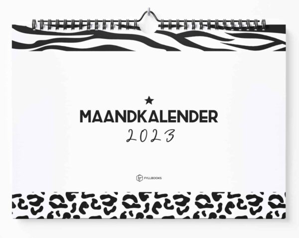 Fyllbooks Maandkalender 2023 - A4 - Zwart-wit