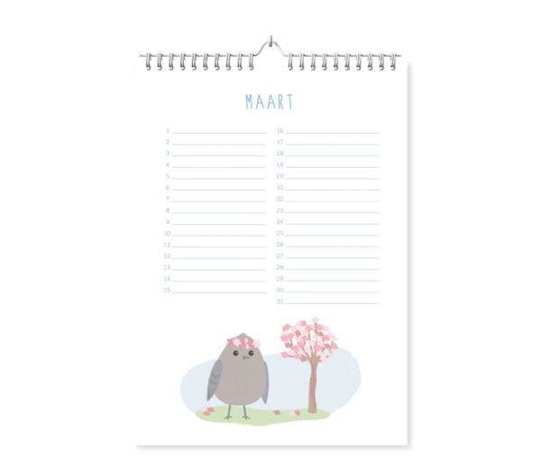 Fyllbooks Verjaardagskalender A4 - Birds - Afbeelding 6