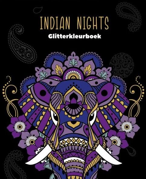 Glitter kleurboek Black edition - Indian Nights