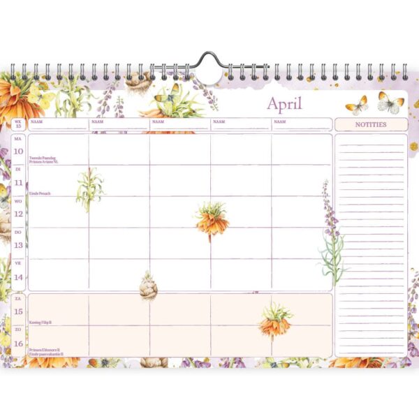 Janneke Brinkman Familie weekkalender A4 2023 - Oranje Pracht - Afbeelding 2