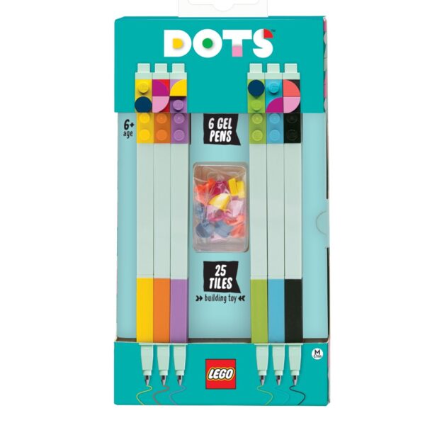 LEGO DOTS 6 Gel Pens + 25 Lego Dots tegeltjes