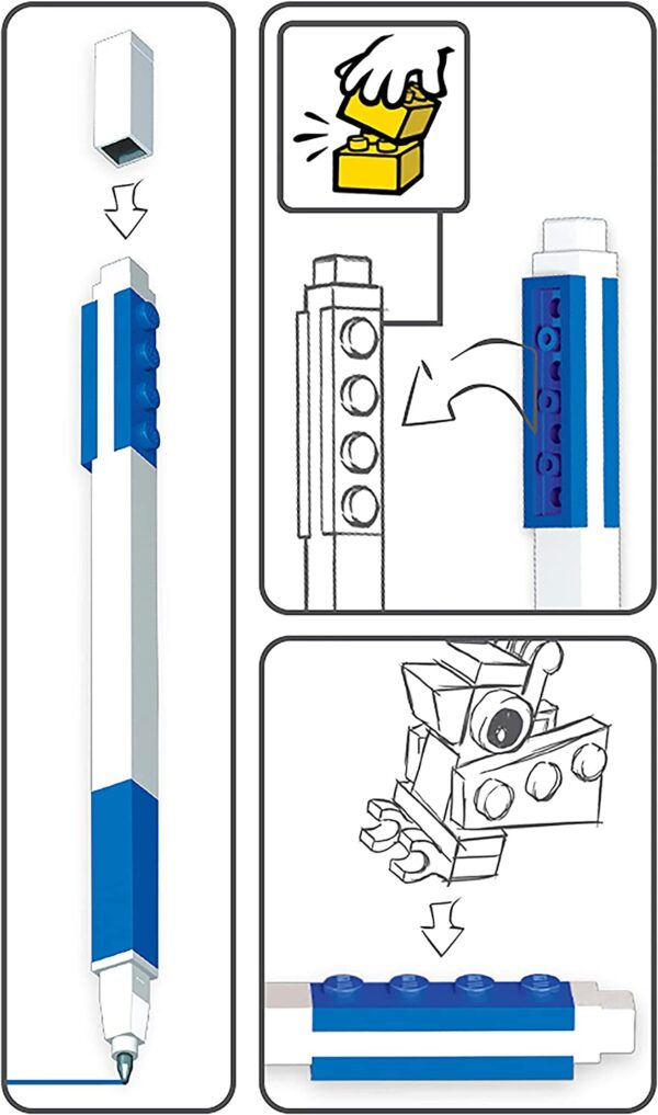 LEGO gelpen met minifiguurtje - Blauw - 0,7 mm - Afbeelding 3