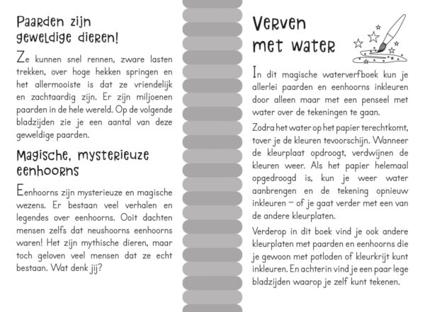 Magisch waterkleurboek Paarden en unicorns - Afbeelding 2