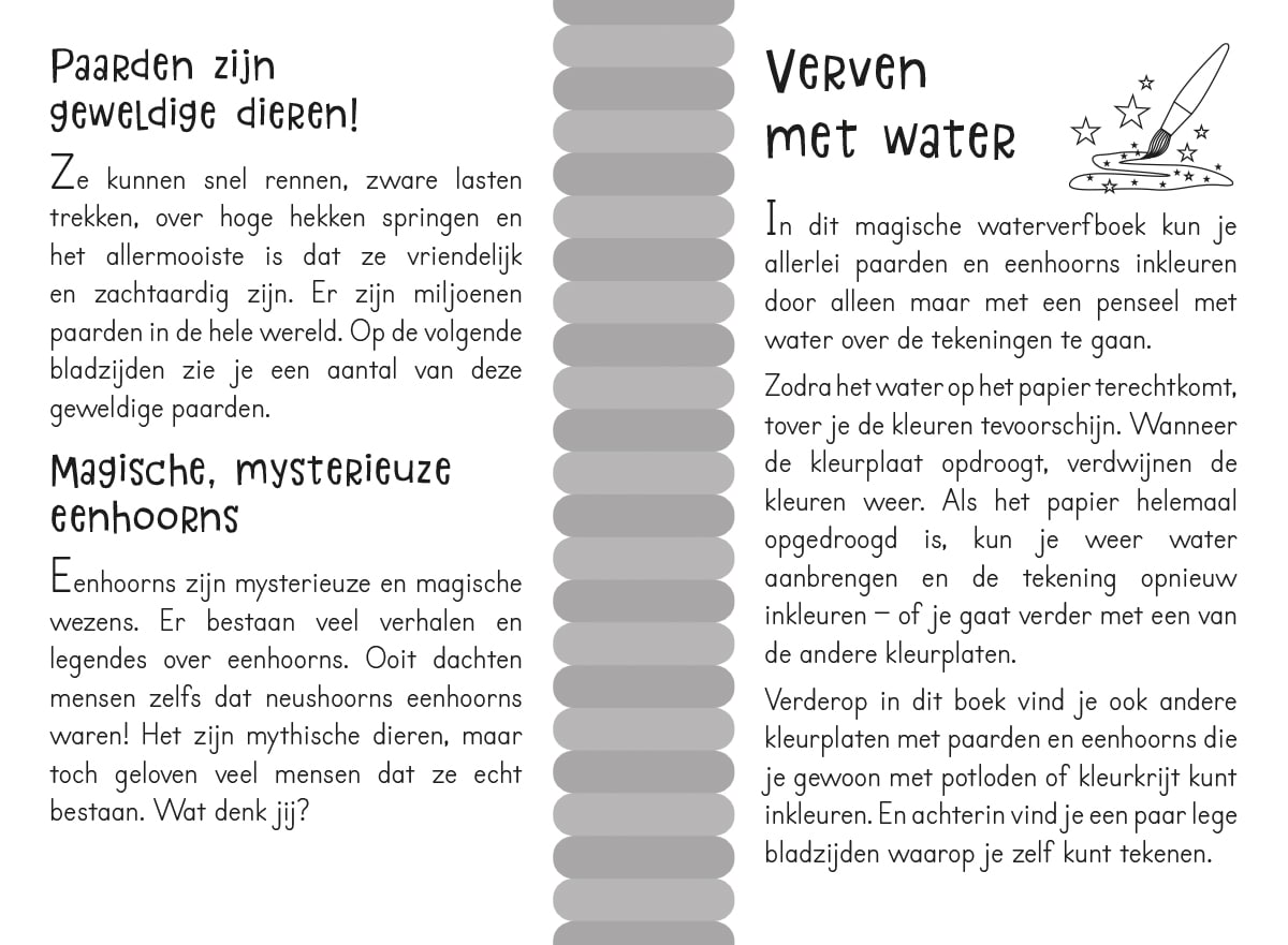 Magisch waterkleurboek Paarden en unicorns - Afbeelding 2