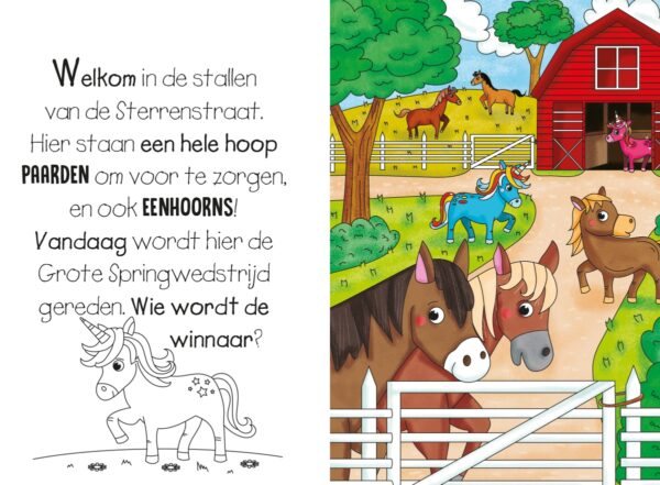 Magisch waterkleurboek Paarden en unicorns - Afbeelding 5