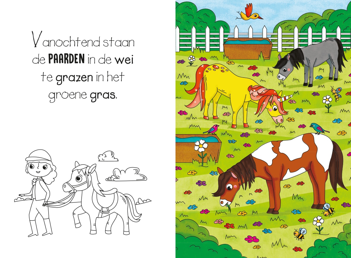 Magisch waterkleurboek Paarden en unicorns - Afbeelding 6