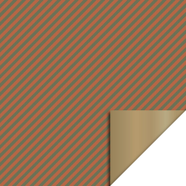 Cadeauzakjes - Duo Stripe Cognac/Green-Gold (17 x 25 cm) - 200 stuks - Afbeelding 2