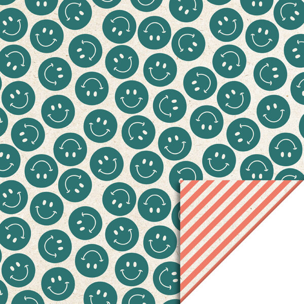 Cadeauzakjes - Smiley Petrol - Stripe Poppy Red (17 x 25 cm) - 200 stuks - Afbeelding 2