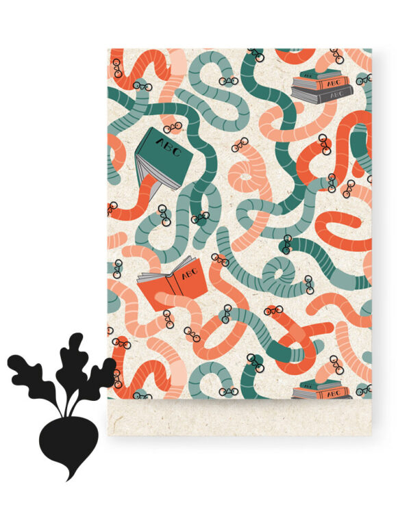 Cadeauzakjes - Bookworm Petrol/Red (17 x 25 cm) - 200 stuks