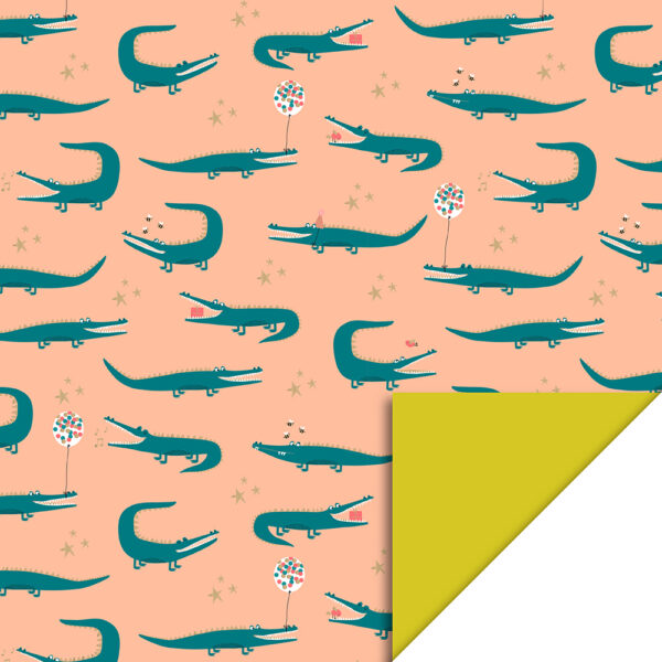 Cadeauzakjes - Crocodile Peach - Yellow (17 x 25 cm) - 200 stuks - Afbeelding 2