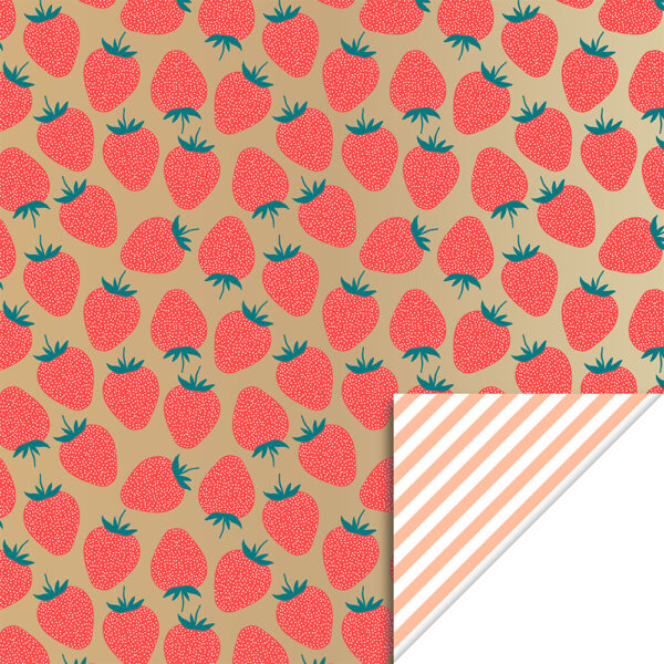 Cadeauzakjes - Strawberry Gold Fluor Orange - Stripe Peach (12 x 19 cm) - 200 stuks - Afbeelding 2